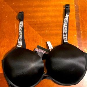 Black Victoria Secret Bra with Rhinestones Straps